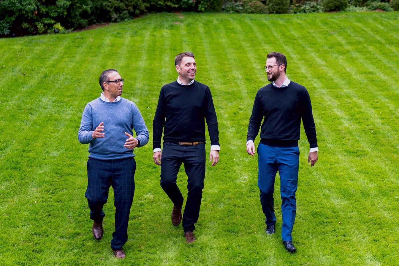 Marc Pfannkuchen, Daniel von Baum und Artin Martinian im Grünen