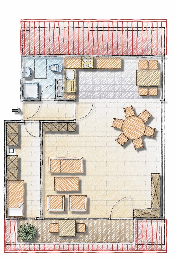 ***Architektenwohnung mit eigenem Stellplatz - Grundriss